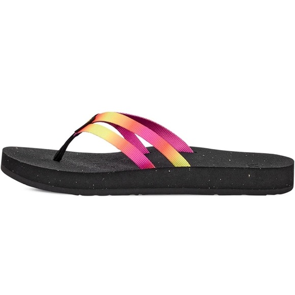 Teva Reflip Strappy Gradiate Sandal Thong Rainbow Flip Flop Black Size 7 New - Picture 3 of 14